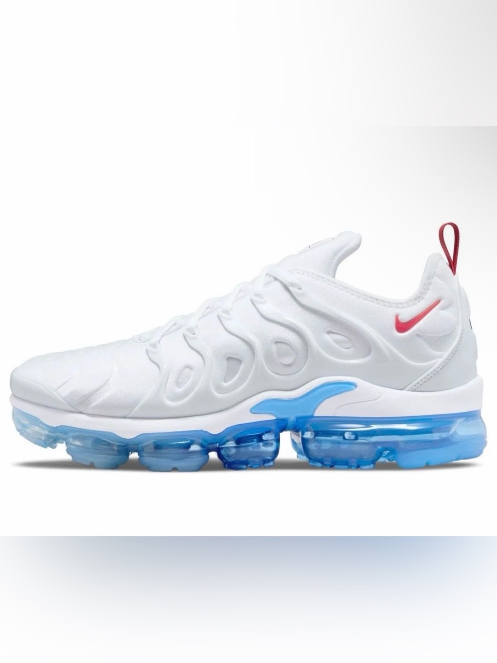 Nike Kids White and Light Blue VaporMax Air Sneakers